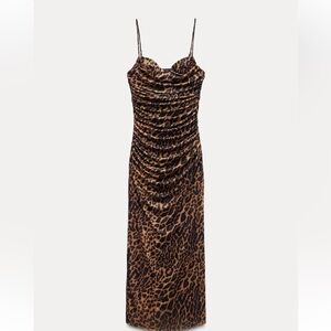 Zara Animal Print Tulle Dress